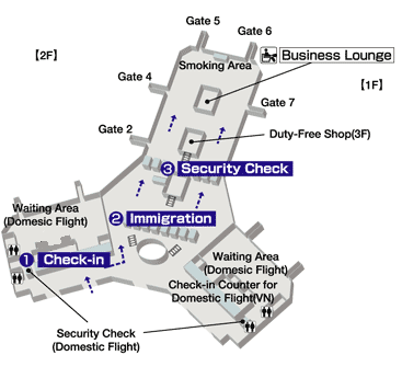 Hanoi departure gate map