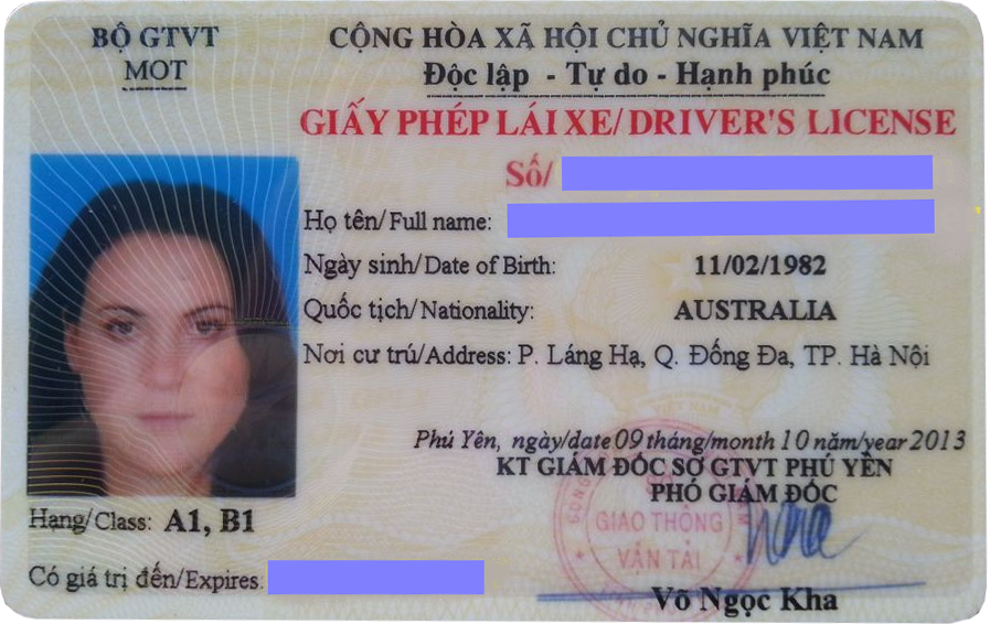Driver license for foreigner living Vietnam