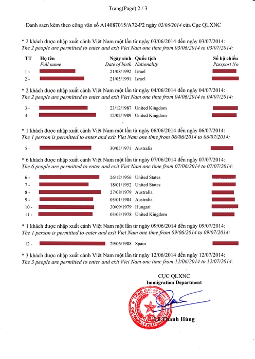 Vietnam shared visa approval letter Vietnam shared visa approval letter